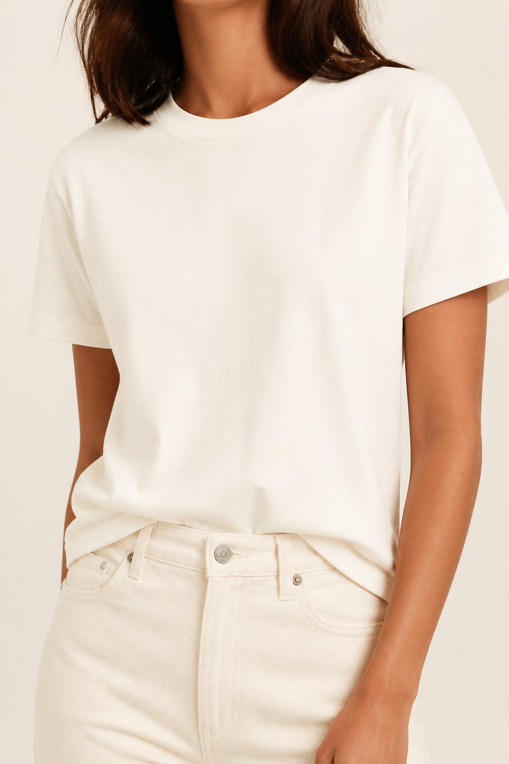 Bone plain tee